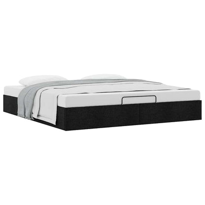 vidaXL Ottoman Bed Frame without Mattress Black Super King Fabric