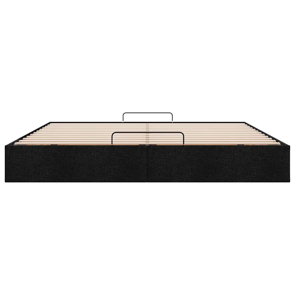 vidaXL Ottoman Bed Frame without Mattress Black Super King Fabric