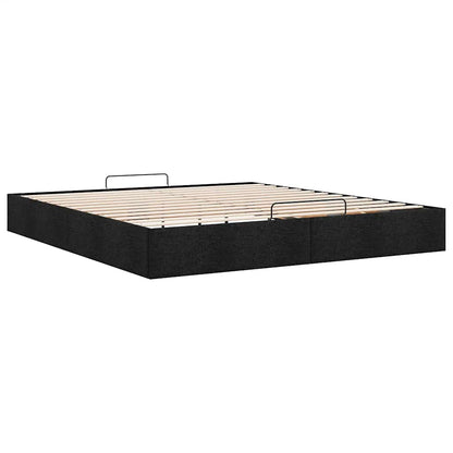 vidaXL Ottoman Bed Frame without Mattress Black Super King Fabric