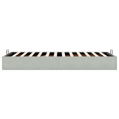 vidaXL Ottoman Bed Frame No Mattress Light Grey Single Velvet