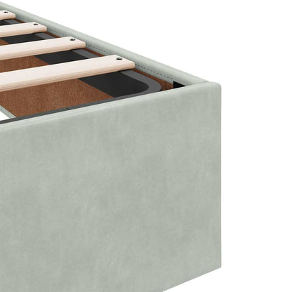 vidaXL Ottoman Bed Frame No Mattress Light Grey Single Velvet