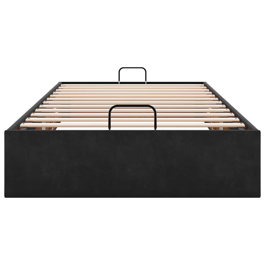 vidaXL Ottoman Bed Frame No Mattress Black Single Velvet