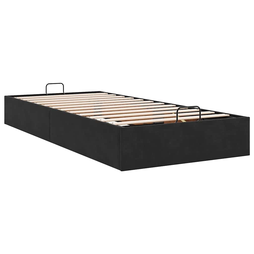 vidaXL Ottoman Bed Frame No Mattress Black Single Velvet