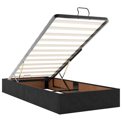 vidaXL Ottoman Bed Frame No Mattress Black Single Velvet