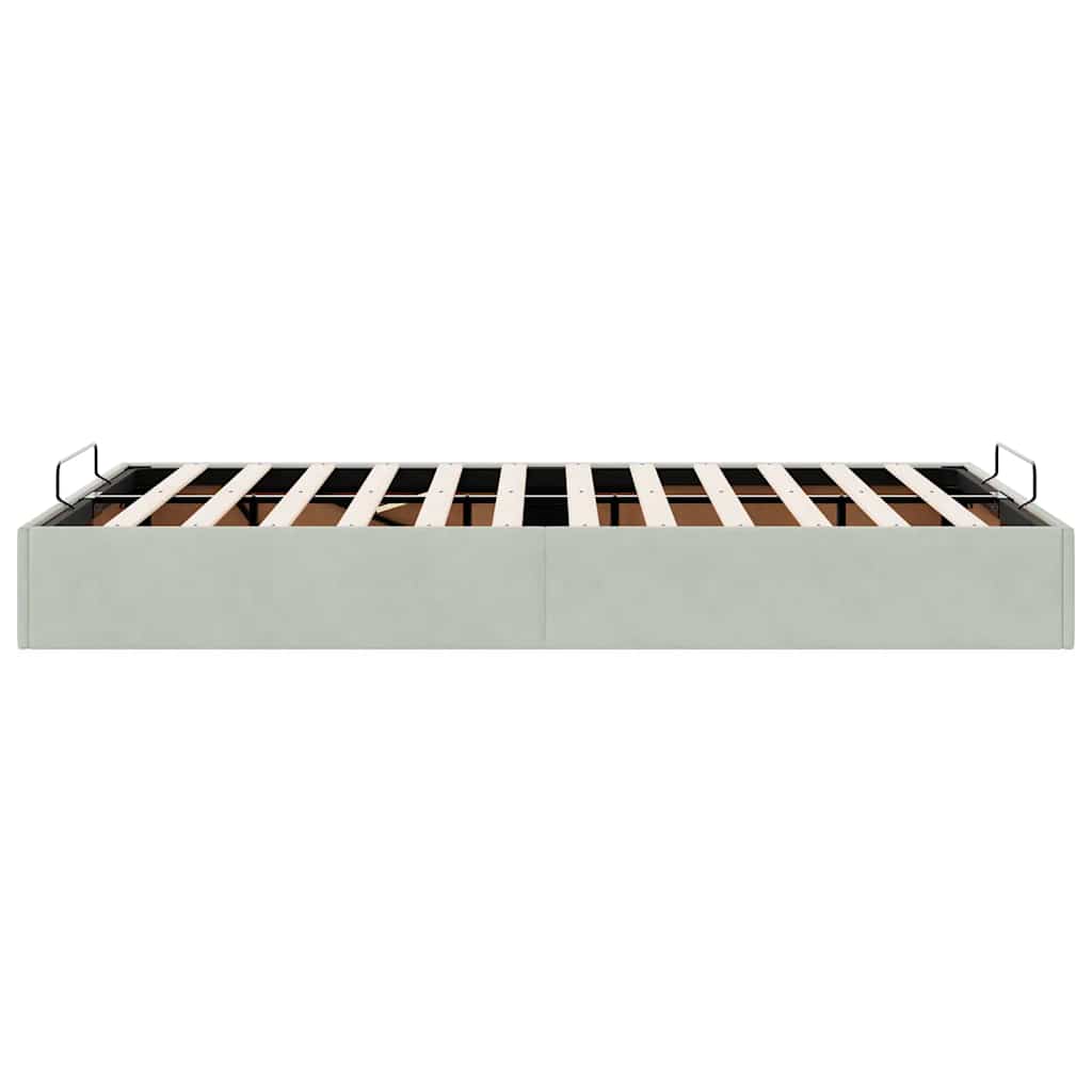 vidaXL Ottoman Bed Frame No Mattress Light Grey Double Velvet