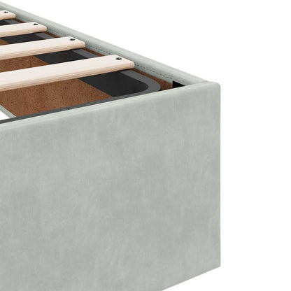 vidaXL Ottoman Bed Frame No Mattress Light Grey Double Velvet