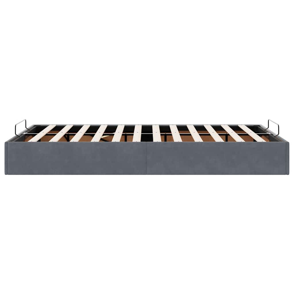 vidaXL Ottoman Bed Frame No Mattress Dark Grey Double Velvet