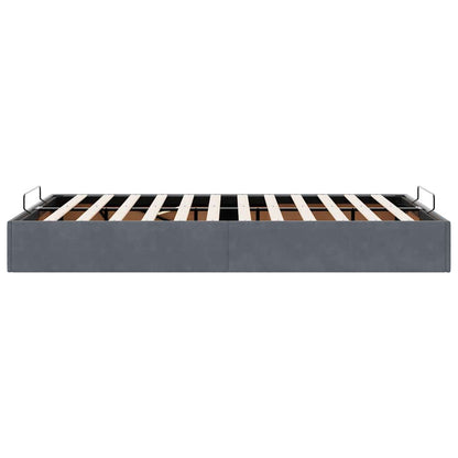 vidaXL Ottoman Bed Frame No Mattress Dark Grey Double Velvet