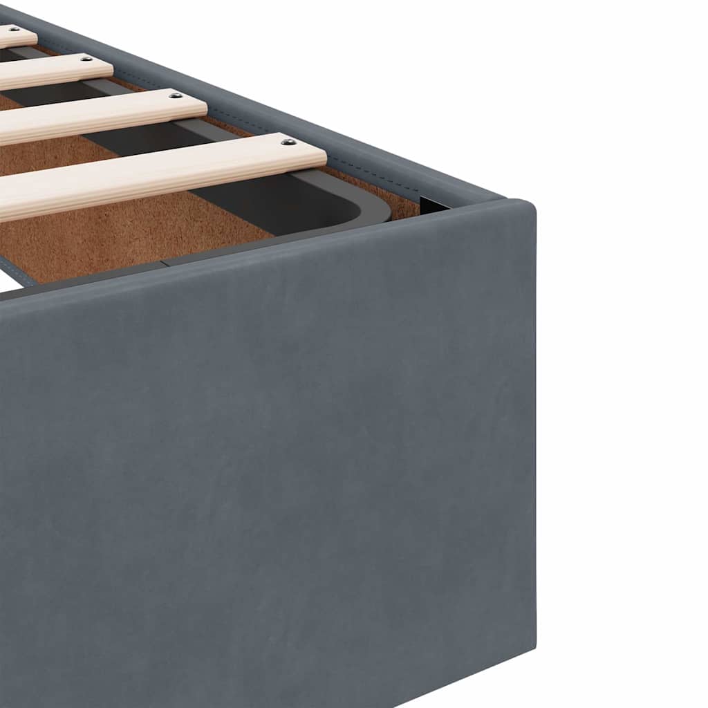 vidaXL Ottoman Bed Frame No Mattress Dark Grey Double Velvet