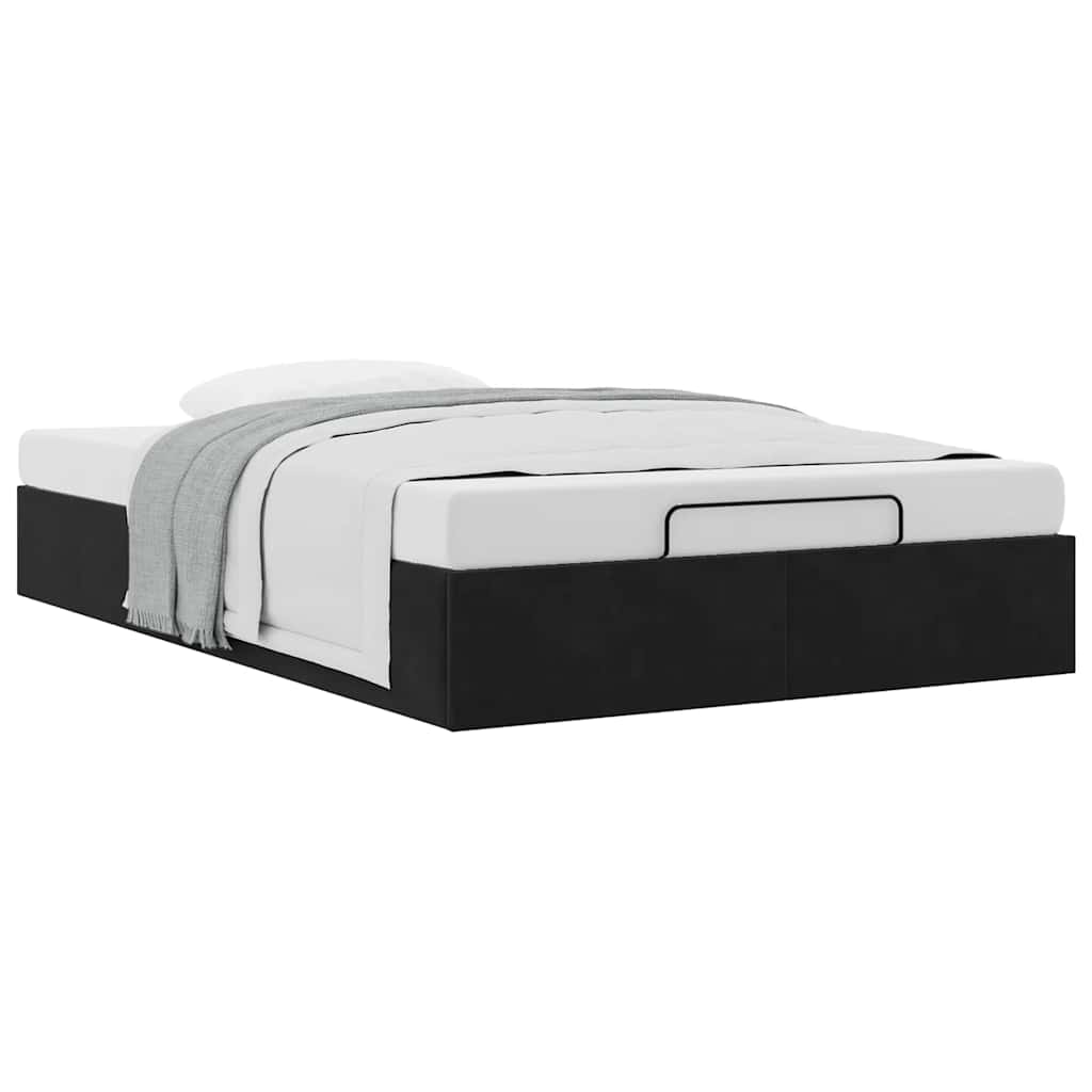 vidaXL Ottoman Bed Frame No Mattress Black Double Velvet