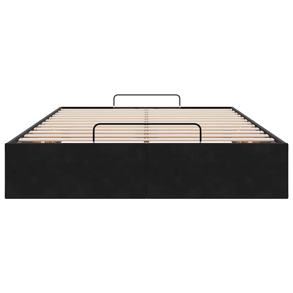 vidaXL Ottoman Bed Frame No Mattress Black Double Velvet