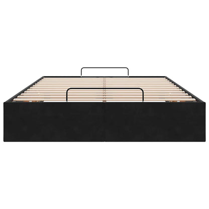 vidaXL Ottoman Bed Frame No Mattress Black Double Velvet