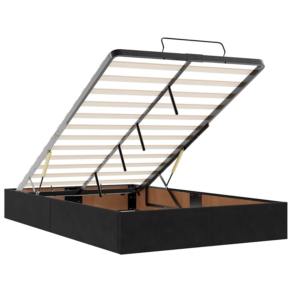 vidaXL Ottoman Bed Frame No Mattress Black Double Velvet