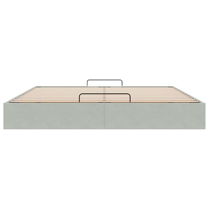 vidaXL Ottoman Bed Frame No Mattress Light Grey Super King Velvet
