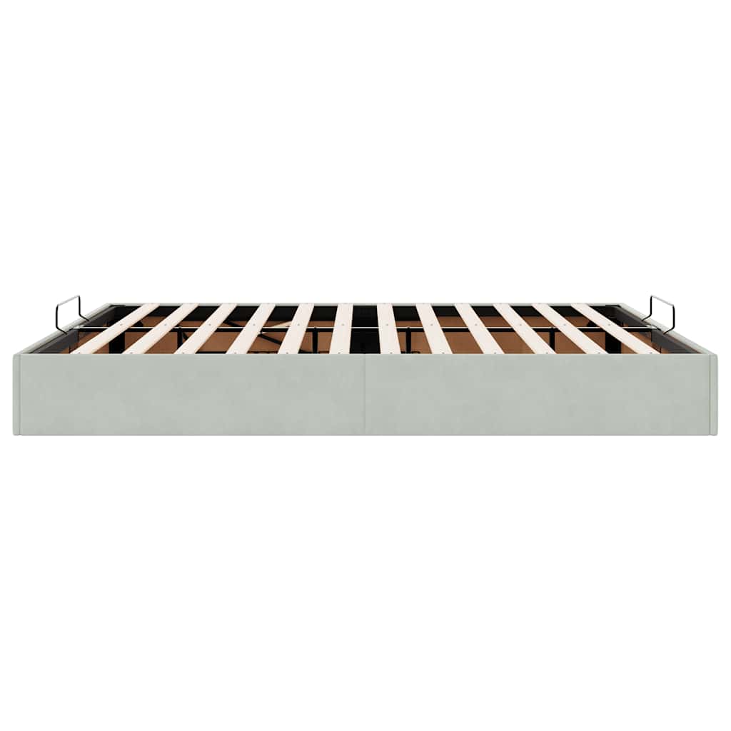 vidaXL Ottoman Bed Frame No Mattress Light Grey Super King Velvet