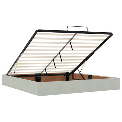 vidaXL Ottoman Bed Frame No Mattress Light Grey Super King Velvet
