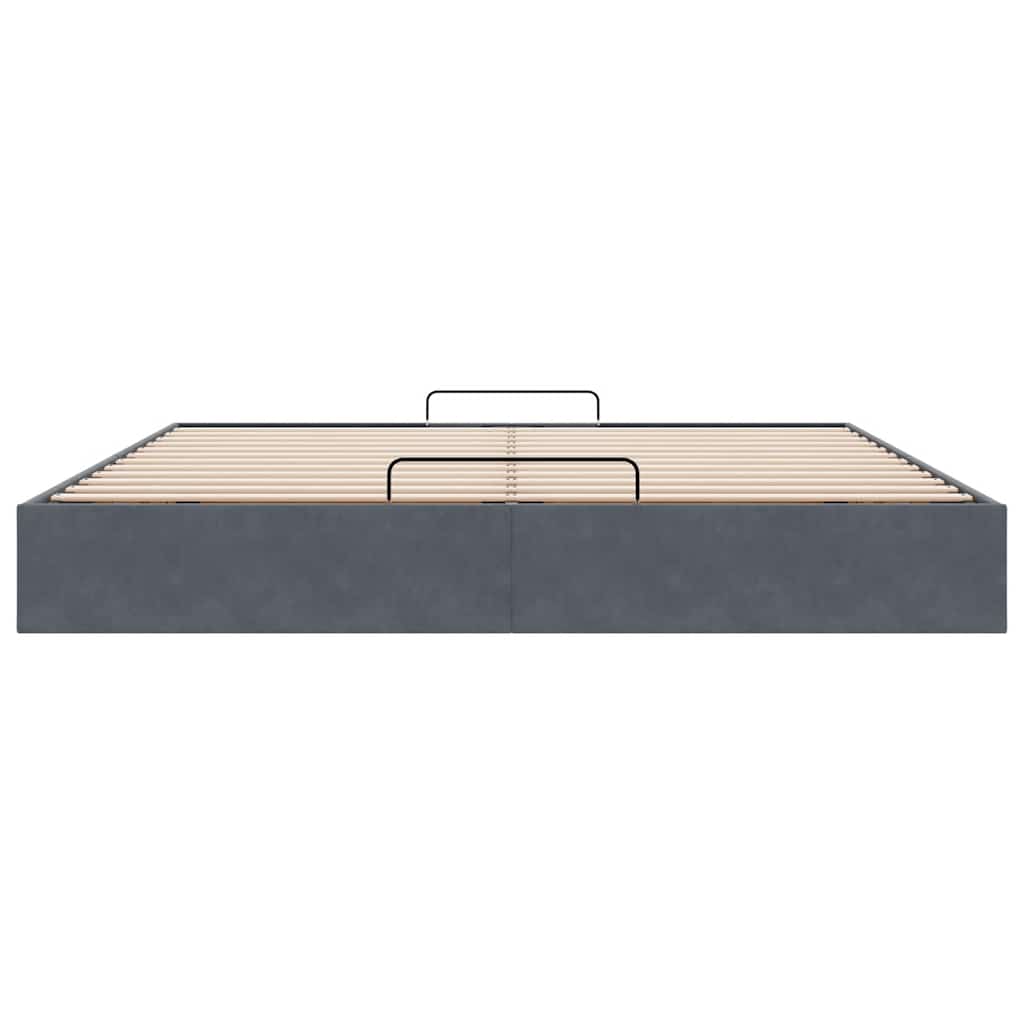 vidaXL Ottoman Bed Frame No Mattress Dark Grey Super King Velvet