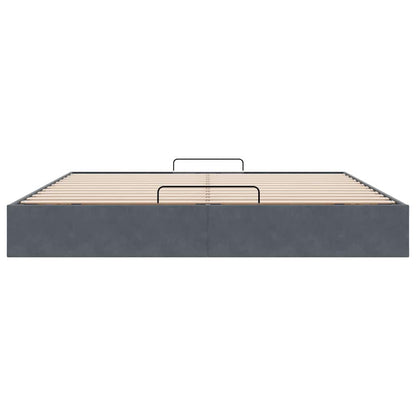 vidaXL Ottoman Bed Frame No Mattress Dark Grey Super King Velvet