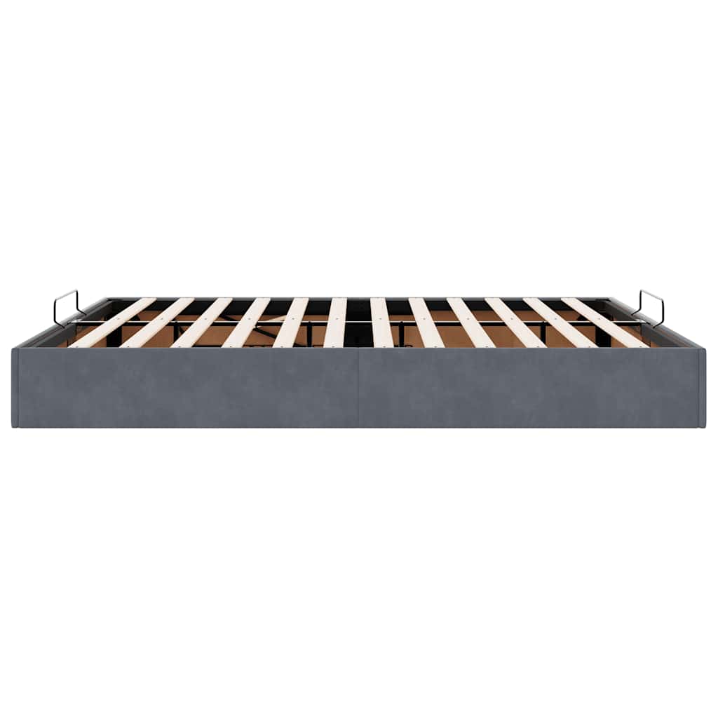 vidaXL Ottoman Bed Frame No Mattress Dark Grey Super King Velvet