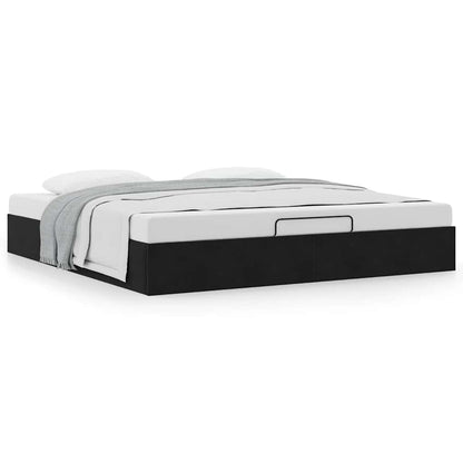 vidaXL Ottoman Bed Frame No Mattress Black Super King Velvet