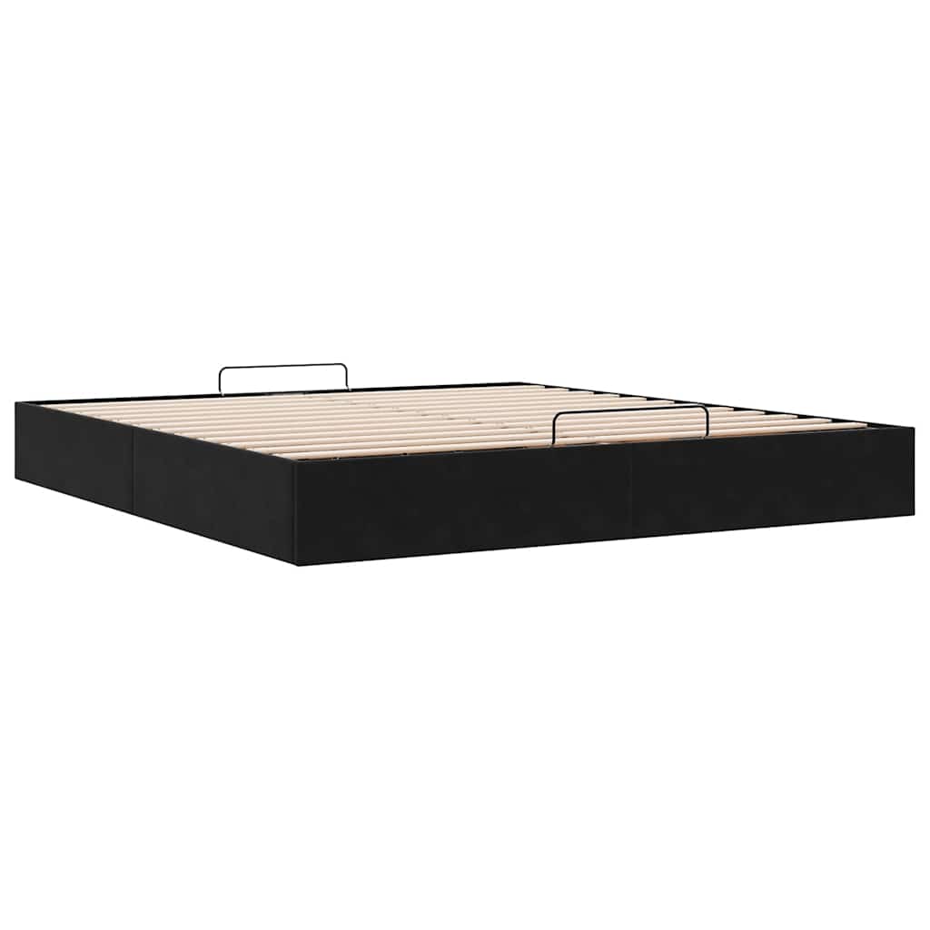 vidaXL Ottoman Bed Frame No Mattress Black Super King Velvet