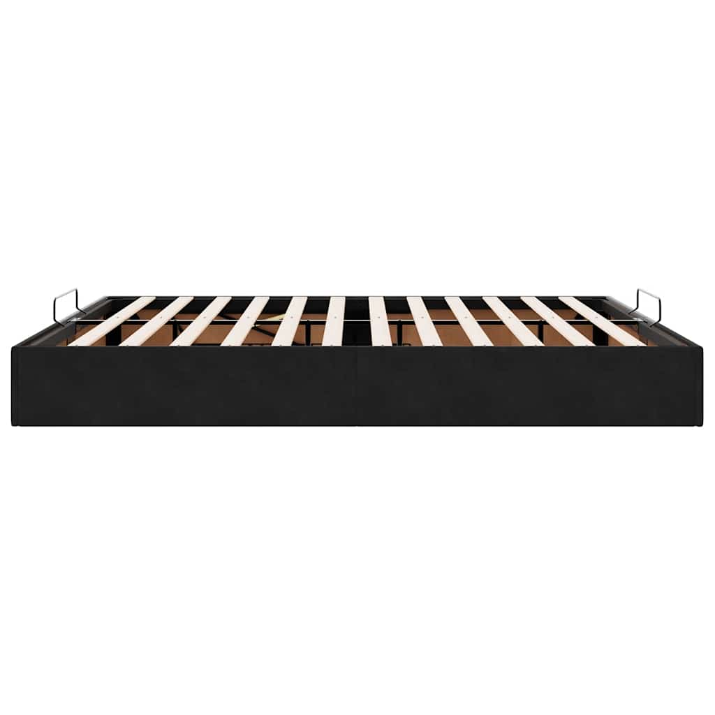 vidaXL Ottoman Bed Frame No Mattress Black Super King Velvet