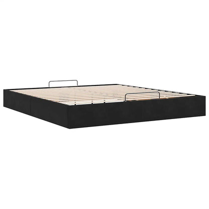 vidaXL Ottoman Bed Frame No Mattress Black Super King Velvet