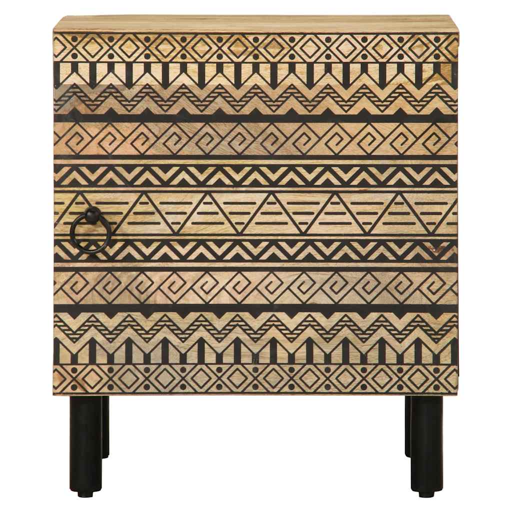 vidaXL Bed Cabinet Black 40x33.5x46 cm Solid Rough Wood Mango