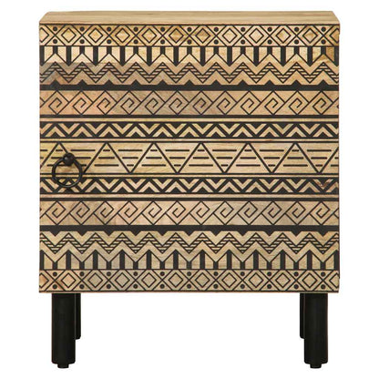 vidaXL Bed Cabinet Black 40x33,5x46 cm Solid Rough Wood Mango