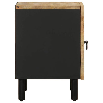 vidaXL Bed Cabinet Black 40x33,5x46 cm Solid Rough Wood Mango