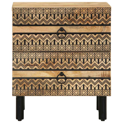 vidaXL Bed Cabinet Black 40x33.5x46 cm Solid Rough Wood Mango