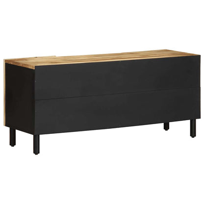 vidaXL TV Cabinet Black 105x33.5x46 cm Solid Rough Wood Mango