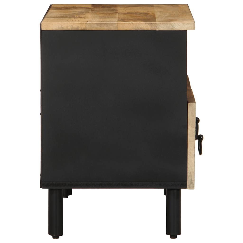 vidaXL TV Cabinet Black 70x33.5x46 cm Solid Rough Wood Mango