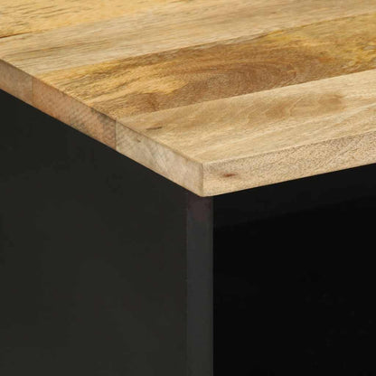 vidaXL TV Cabinet Black 70x33.5x46 cm Solid Rough Wood Mango