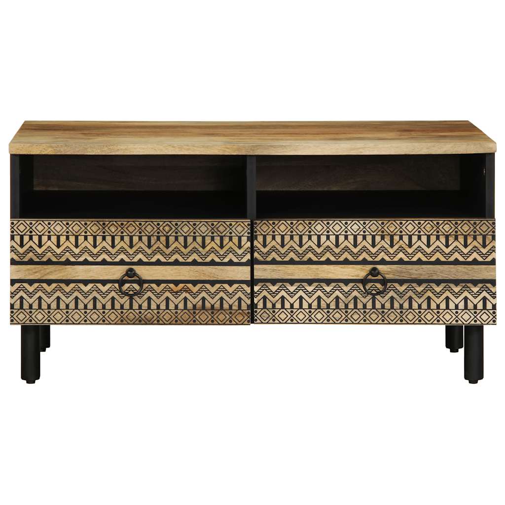 vidaXL Coffee Table Black 80x54x40 cm Solid Rough Wood Mango