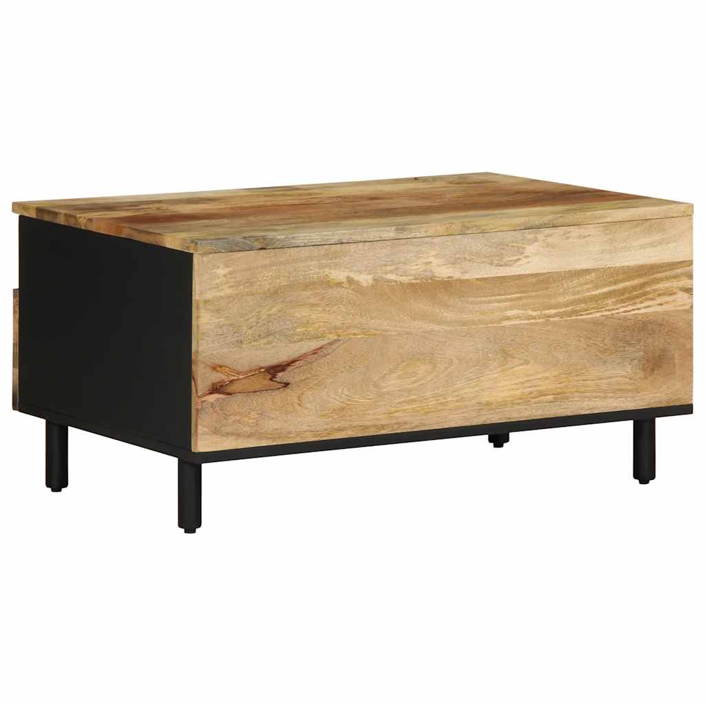 vidaXL Coffee Table Black 80x54x40 cm Solid Rough Wood Mango