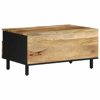 vidaXL Coffee Table Black 80x54x40 cm Solid Rough Wood Mango