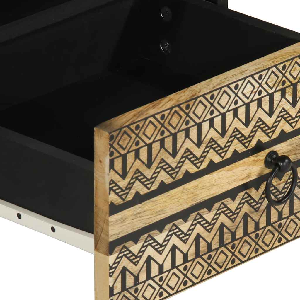 vidaXL Coffee Table Black 80x54x40 cm Solid Rough Wood Mango