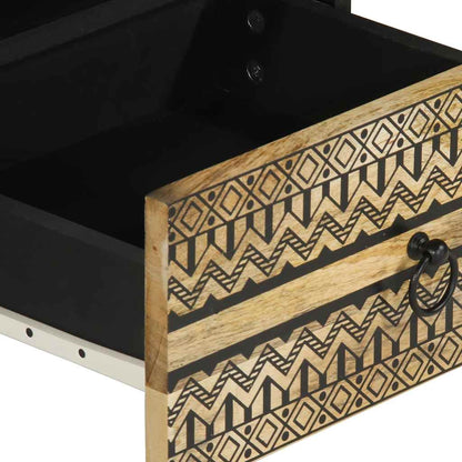 vidaXL Coffee Table Black 80x54x40 cm Solid Rough Wood Mango