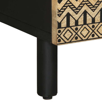 vidaXL Coffee Table Black 80x54x40 cm Solid Rough Wood Mango