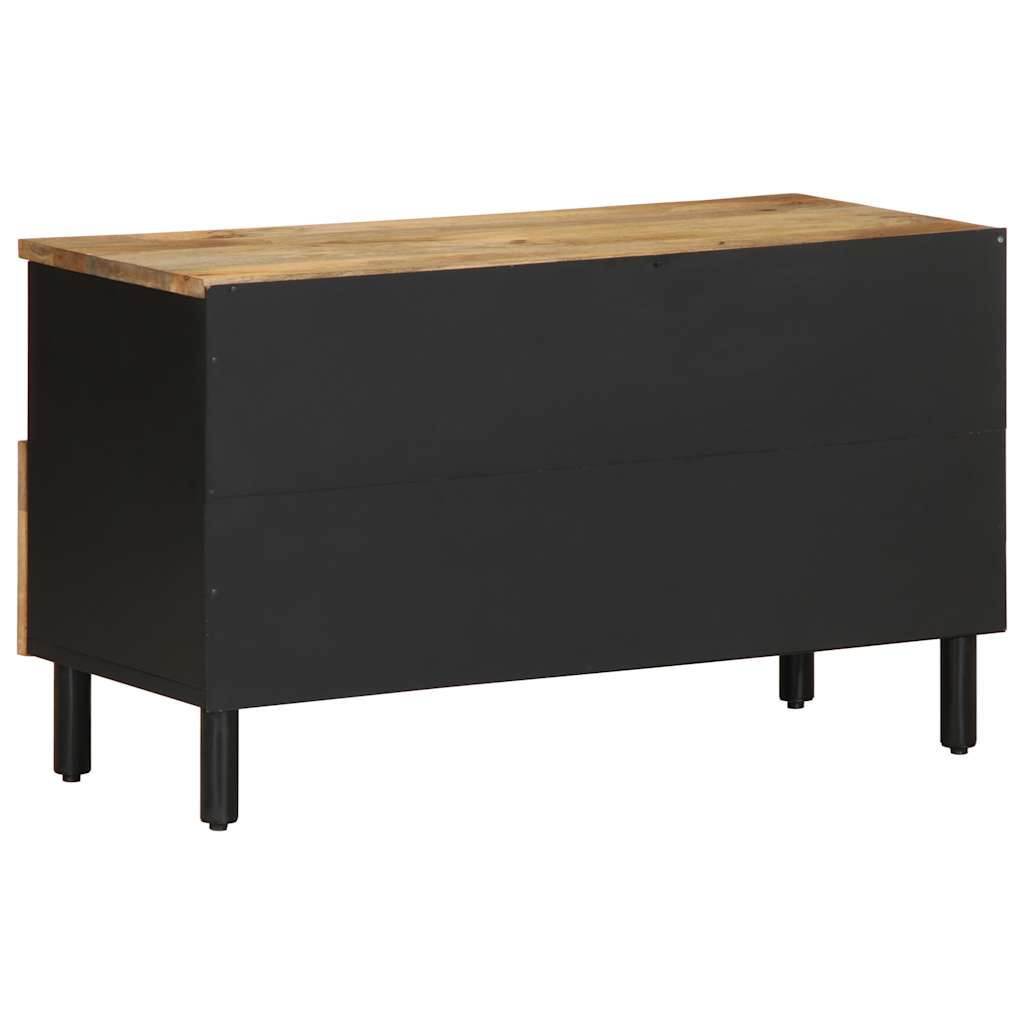 vidaXL TV Cabinet Black 80x33.5x46 cm Solid Rough Wood Mango