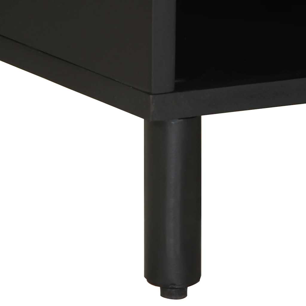 vidaXL TV Cabinet Black 80x33.5x46 cm Solid Rough Wood Mango