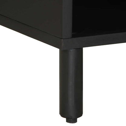 vidaXL TV Cabinet Black 80x33.5x46 cm Solid Rough Wood Mango