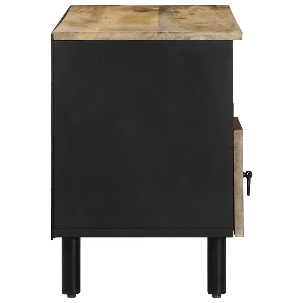 vidaXL TV Cabinet Black 100x33.5x46 cm Solid Rough Wood Mango