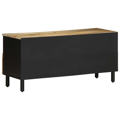 vidaXL TV Cabinet Black 100x33.5x46 cm Solid Rough Wood Mango