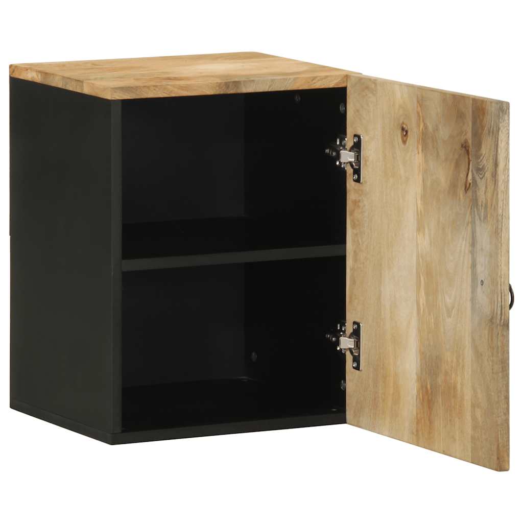 vidaXL Bathroom Hanging Cabinet Black 38x33.5x48 cm Solid Wood Mango
