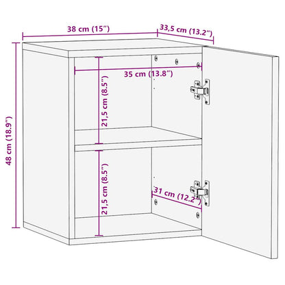 vidaXL Bathroom Hanging Cabinet Black 38x33.5x48 cm Solid Wood Mango