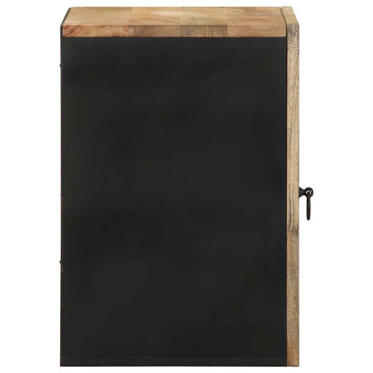 vidaXL Bathroom Hanging Cabinet Black 38x33.5x48 cm Solid Wood Mango