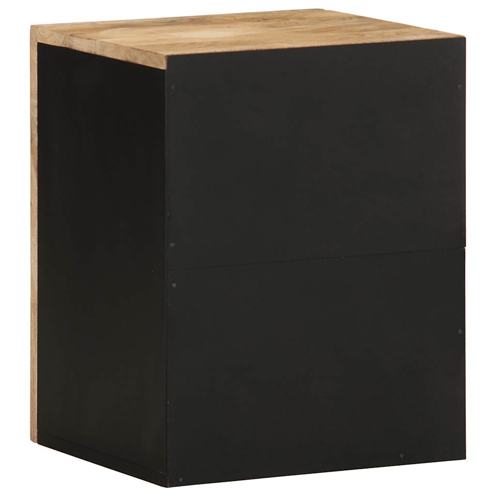 vidaXL Bathroom Hanging Cabinet Black 38x33.5x48 cm Solid Wood Mango