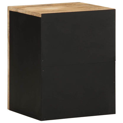 vidaXL Bathroom Hanging Cabinet Black 38x33.5x48 cm Solid Wood Mango
